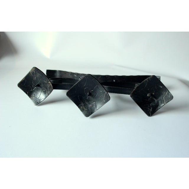 1960s 1960s Vintage - Handmade Wrought Iron 3 Arms Candle Holder For Sale - Image 5 of 7