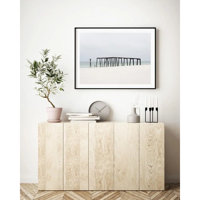 'Old Pier' Neutral Coastal Wall Art, 45 X 30" Contemporary Minimalist Photography Print, Florida Art Print For Sale In Boston - Image 6 of 8