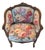 Louis XV Style Antique French Begere Featuring Vintage Floral Twill Upholstery Fabric For Sale