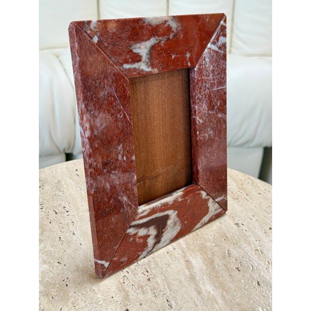 Italian Red Marble Picture Frame, 1970s For Sale - Image 4 of 8