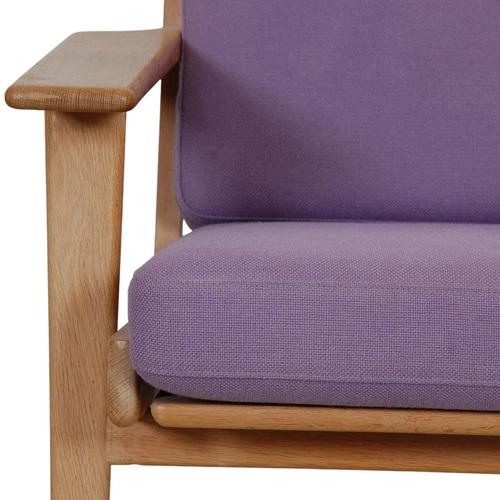 Purple Ge-290 Lounge Chair in Purple Fabric by Hans Wegner, 1990s For Sale - Image 8 of 18