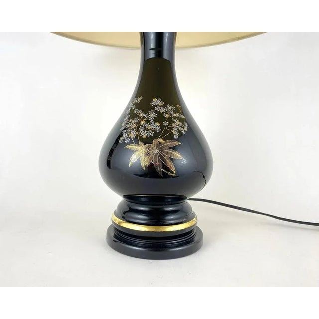 1970s French Bedside Table Lamp with Ivory Textile Shade, 1970s For Sale - Image 5 of 8