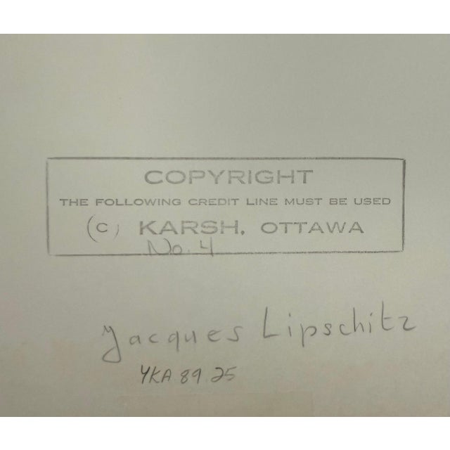 YOUSUF KARSH Vintage Photograph of Sculptor Jacques Lipchitz, Dimensions: sight 13 x 10-1/2 overall size is 16.5 X 14...