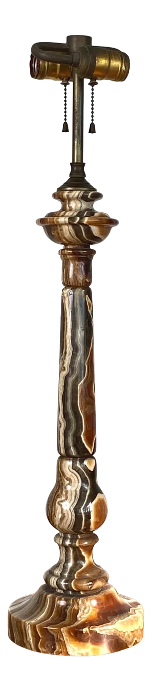 1960s Vintage Onyx Agate Stone Decorator's Lamp