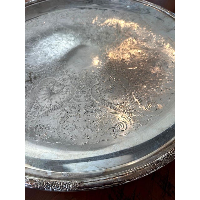 19th Century Silver Plated Pedestal Tray For Sale - Image 5 of 5