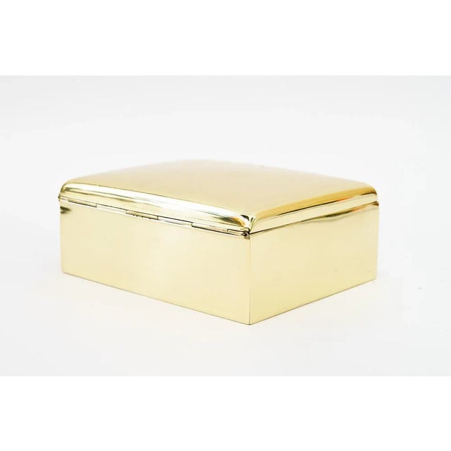Art Deco Jewelry Box Vienna Around 1920s Brass polished and laccquered Original wood inside