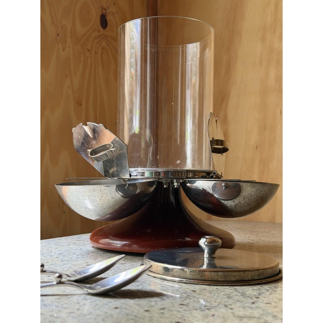 Mid-Century Modern Space Age Italian Revolving Condiment Server in Chrome, Italy, 1950s For Sale - Image 14 of 18