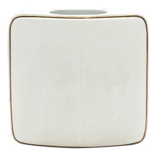 Shagreen Vase With Brass Details by R&y Augousti For Sale