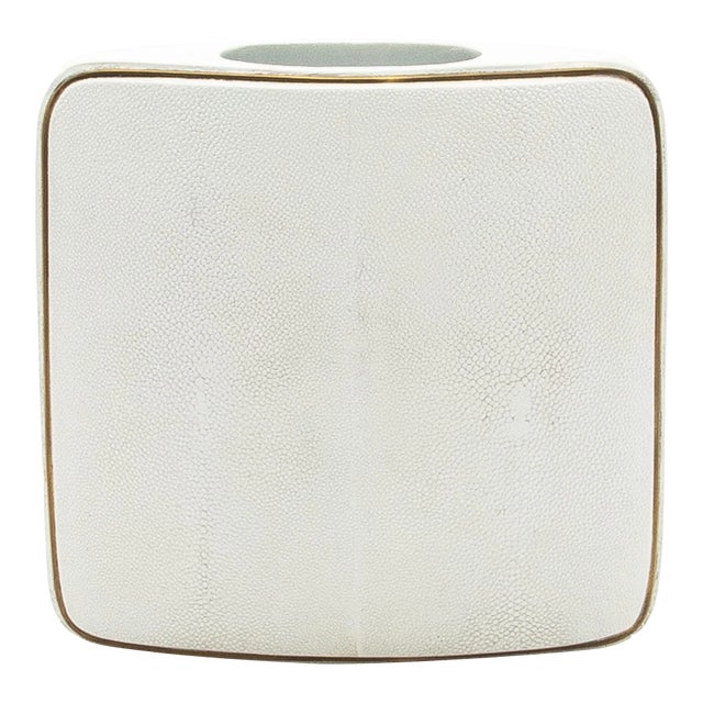 Shagreen Vase With Brass Details by R&y Augousti For Sale