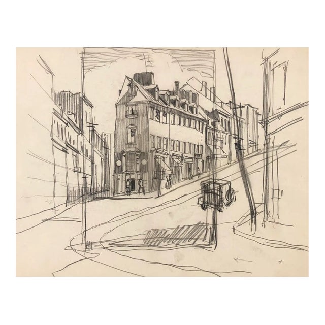 1930s Norman Kent City Drawing For Sale