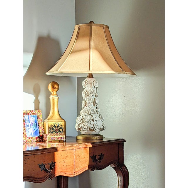 Mid 19th Century Vintage Floral Porcelain Lamp For Sale - Image 5 of 5