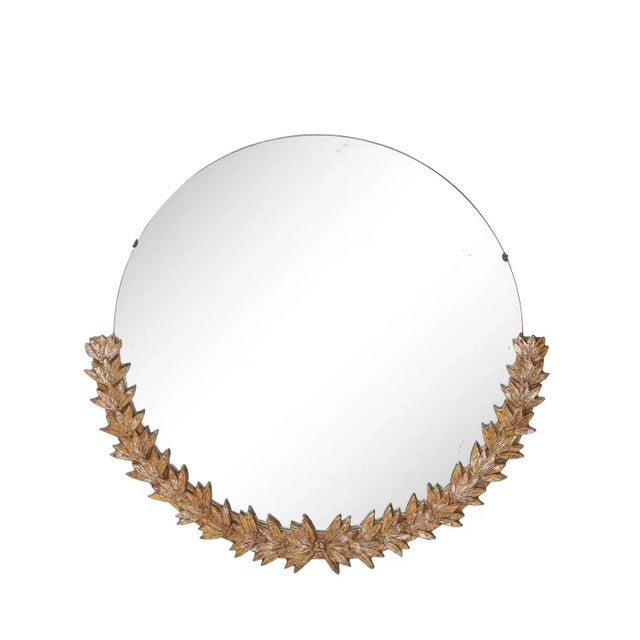 Mid-Century Modern Mirror With Bronze Crest Detailing For Sale - Image 10 of 10