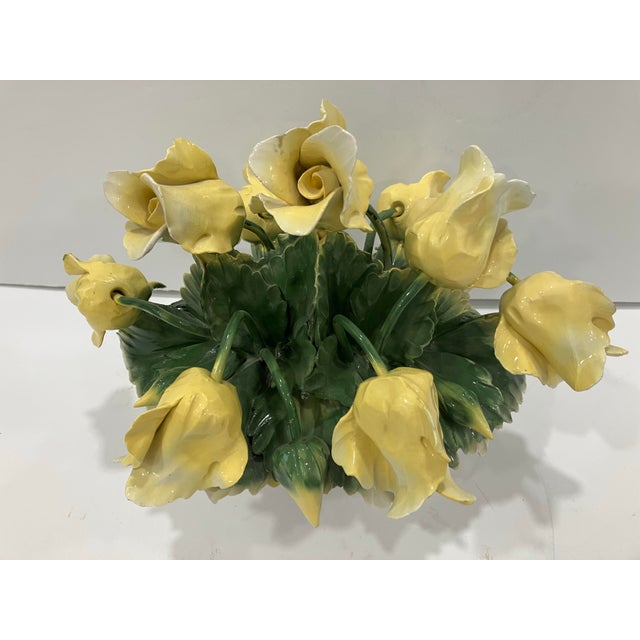 1950s Italian Ceramic Rose Bouquet For Sale In Boston - Image 6 of 7