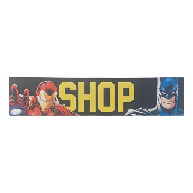 Large Aluminum Super Heroes Panel, 1970s For Sale