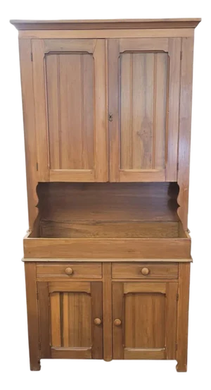 Antique Pine Primitive Farmhouse Blind Door Cupboard