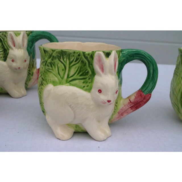 Vintage Bunny Lane Majolica Mugs by Strata Group-Set of 4 For Sale In Cincinnati - Image 6 of 9