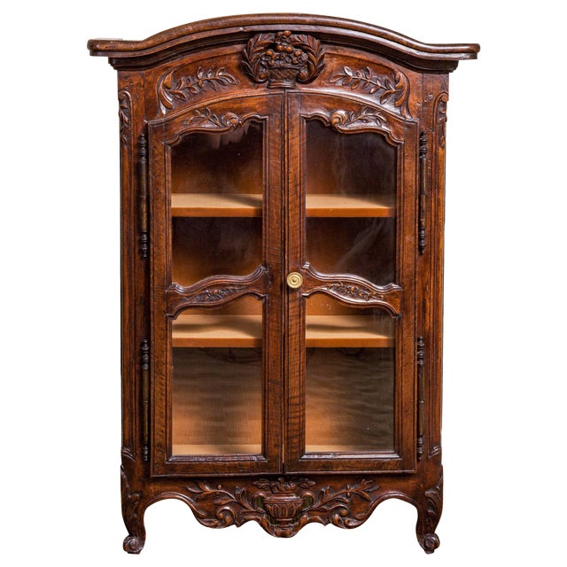 19th Century Antique Miniature Louis XV Style Walnut Armoire For Sale