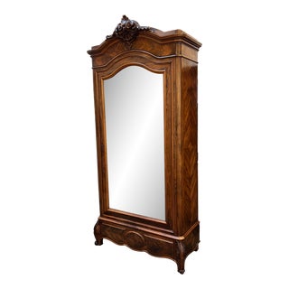 Antique French Louis XV Burlwood Armoire For Sale