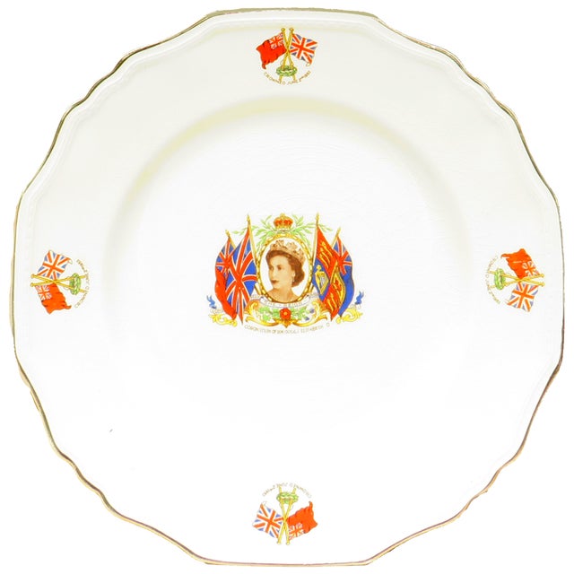 Meakin & Co. 1950s British Coronation Commemorative Plate & Tin For Sale - Image 4 of 5