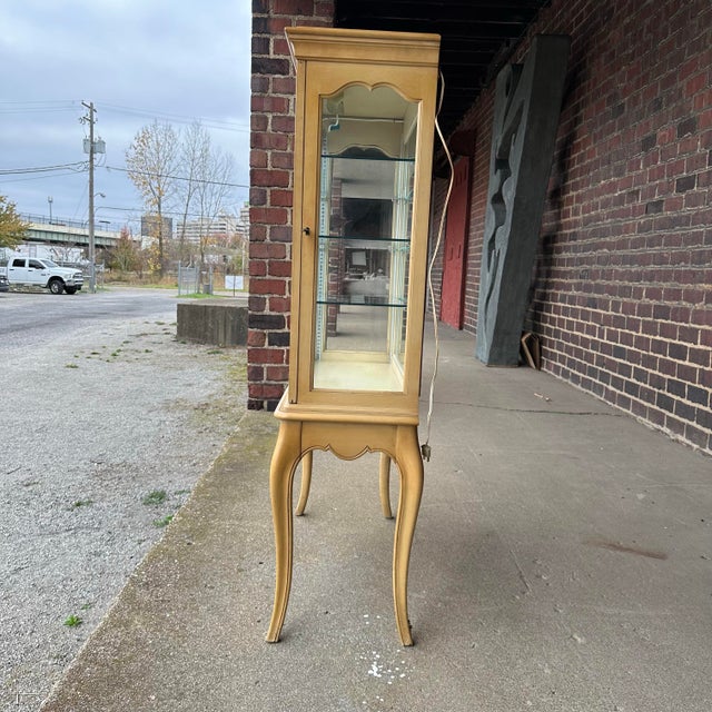 French Style Curio Glass Cabinet Hutch by Treasure House For Sale - Image 4 of 12