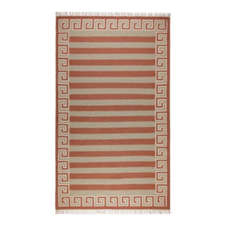 Part & Parcel Goods Wool Stripe Rug, 12' x 15', Celadon, Topaz and Eggshell For Sale