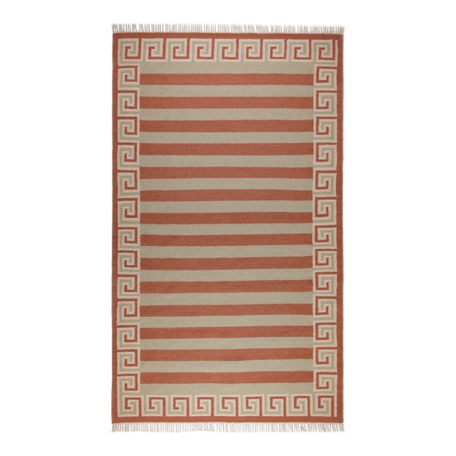 Part & Parcel Goods Wool Stripe Rug, 12' x 15', Celadon, Topaz and Eggshell For Sale