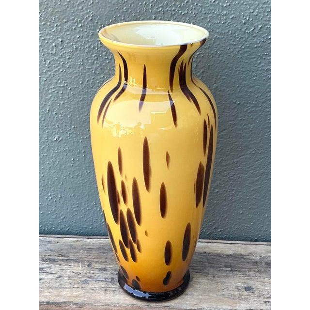 Vintage Italian Tortoise Glass Vase For Sale - Image 12 of 12