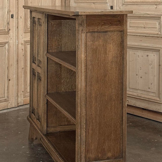 Vintage Dutch Gothic Revival Oak Barrister's Bookcase For Sale - Image 13 of 18
