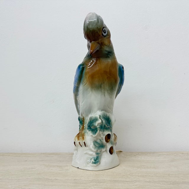 Vintage Porcelain Parfume Lamp Bird, 1950s, in Good conditions. Designed 1950 to 1959 European Plug (up to 250V).The...