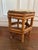 Brown Vintage Burnt Bamboo Stool With Hand-Stitched Needlepoint Top For Sale - Image 8 of 9