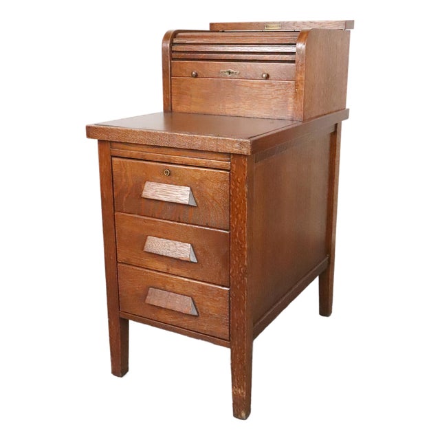 Antique the McCaskey Register Co. Quarter Sawn Oak File Cabinet For Sale