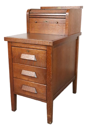 Antique the McCaskey Register Co. Quarter Sawn Oak File Cabinet