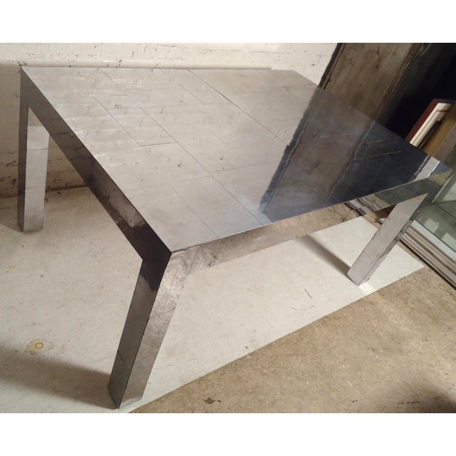 Mid-Century Modern Mid 20th Century 'Cityscape' Attributed to Paul Evans Dining Table With Leaf For Sale - Image 3 of 7