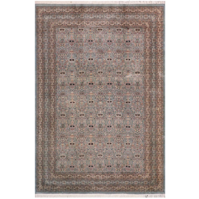 Textile Shabby Chic 1990's Floral Pak-Persian Green/Green Wool Rug - 10'2'' X 14'2'' For Sale - Image 7 of 7
