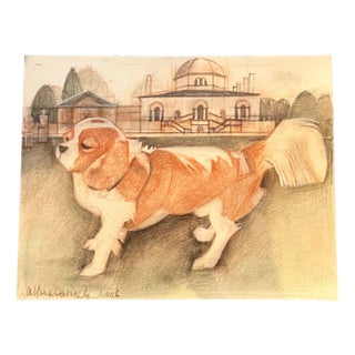 Alfred Daniels, King Charles Spaniel, 1990s, Pastel For Sale