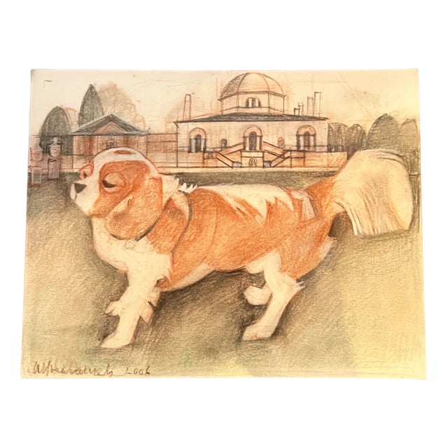 Alfred Daniels, King Charles Spaniel, 1990s, Pastel For Sale