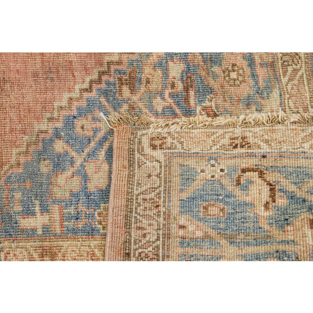 Textile 1900's Room-Sized Wool Rug Rustic Antique Bidjar Design With Medallion Motif For Sale - Image 7 of 9