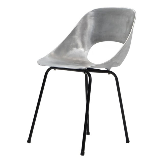Aluminum Tonneau Chair by Pierre Guariche for Steiner, 1950s For Sale