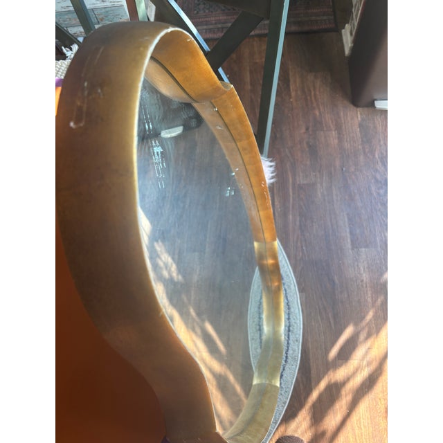 1950s Mid 20th Century Turner Manufacturing Company Scalloped, Gold, Solid Wood, Full Length Mirror For Sale - Image 5 of 9