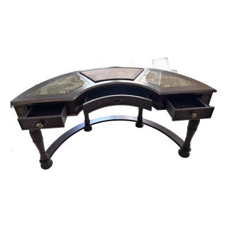 Late 20th Century Powell Company Mediterranean Demilune Writing Desk For Sale