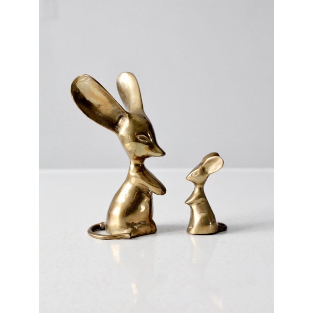 Mid Century Brass Mice Pair For Sale - Image 9 of 11