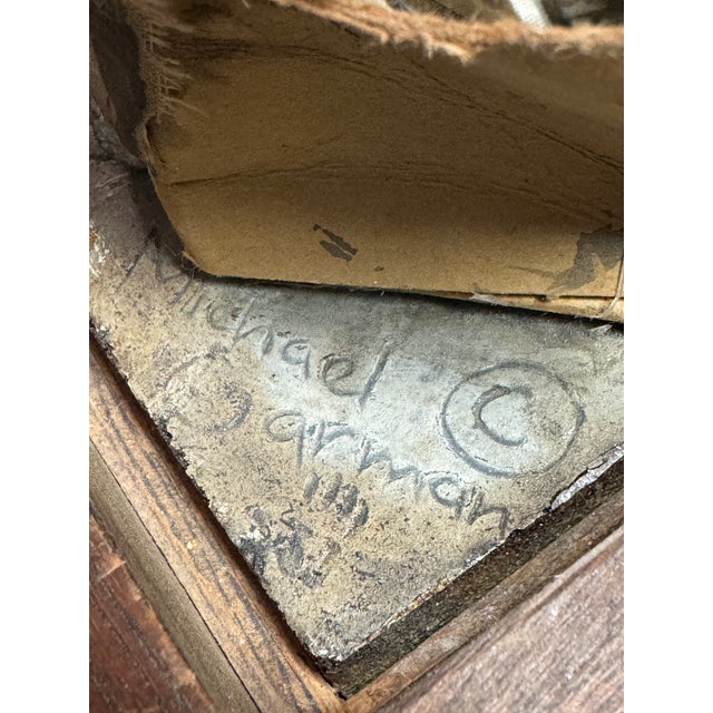 Wood Vintage Michael Garman Illuminated Cityscape Sculpture, “Door Window – Jack and Judi’s Ristorante” For Sale - Image 7 of 14