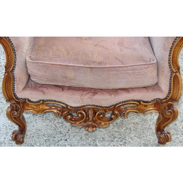 Vintage French Armchair in Fabric and Wood, 1960s For Sale - Image 11 of 13