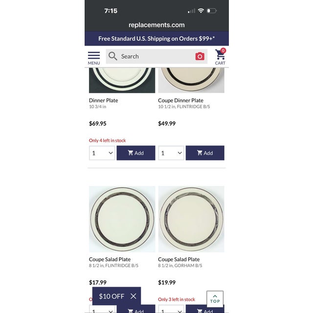 Platinum Vintage Flintridge Bridal Wreath (Coupe) Service for 4 + Extra Pieces China Set - 19 pcs For Sale - Image 8 of 8