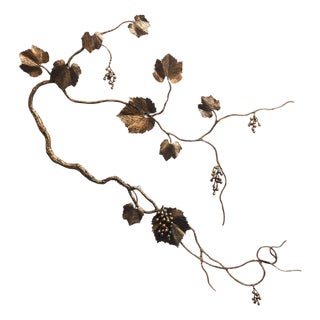 Tobacco Grape Leaf Wall Sculpture For Sale