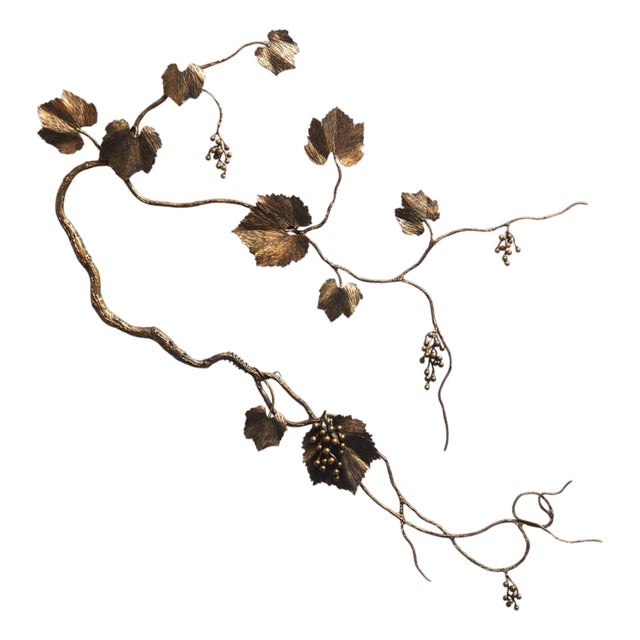 Tobacco Grape Leaf Wall Sculpture For Sale