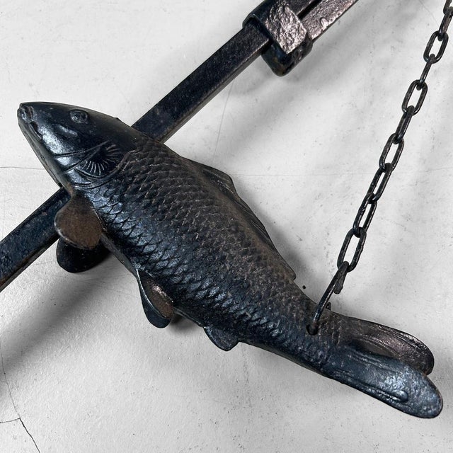 Antique Japanese Adjustable Hearth Hook with Koi Carp Decoration, 1890s For Sale - Image 4 of 16