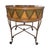 Spanish Revival Butler Specialty Co. Hand-Painted Tooled Leather & Iron Drum Accent Table For Sale - Image 3 of 9