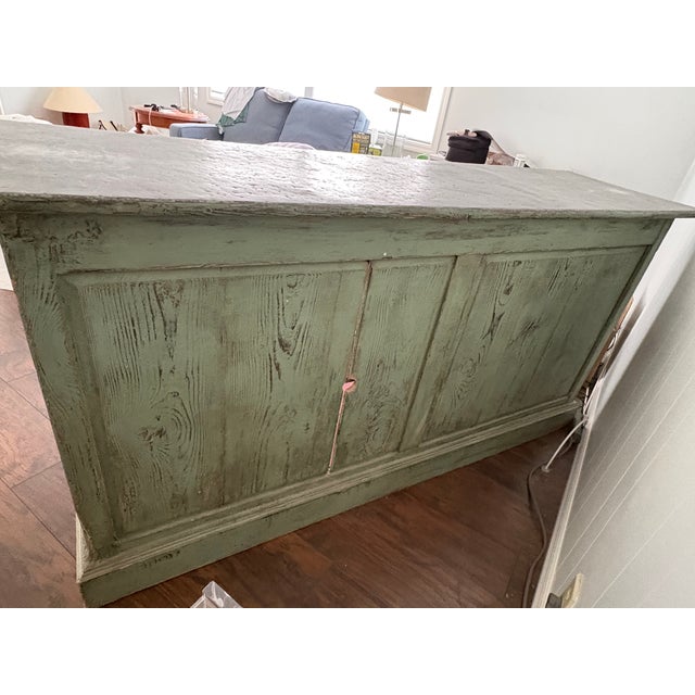 Green Antique French Sideboard or Shop Counter For Sale - Image 8 of 10