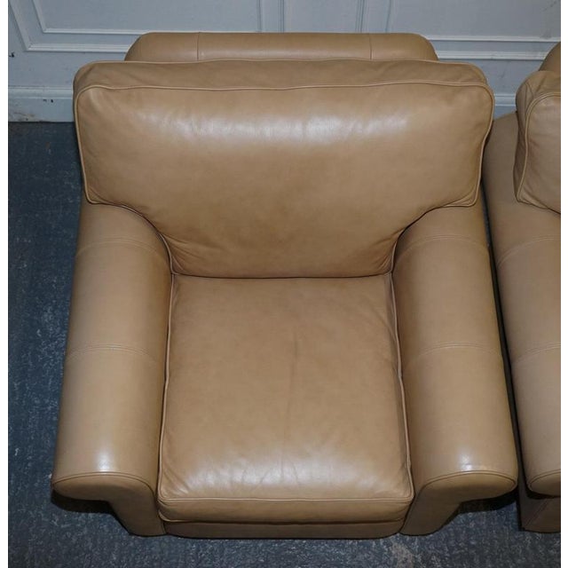 Latte Brown Leather Armchairs from Multiyork England, Set of 2 For Sale - Image 16 of 18
